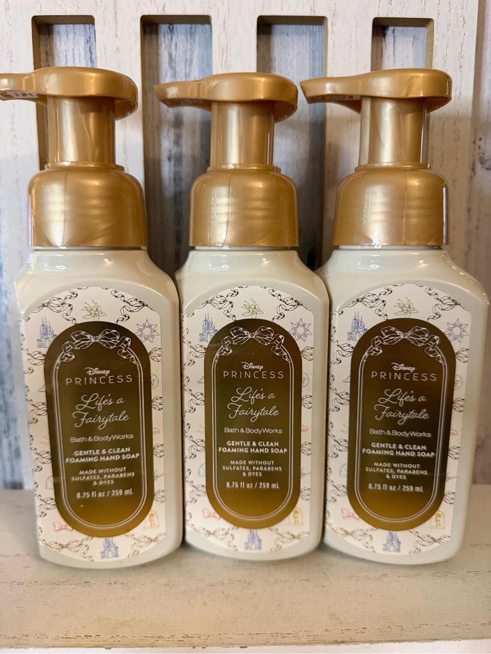Bath  & Body Works DISNEY PRINCESS LIFE’S A FAIRYTALE Foaming Hand Soap Lot X3